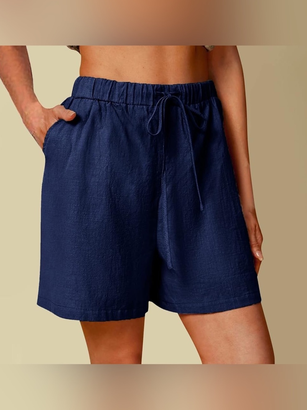 VALENTINA NALDI | linen drawstring shorts | size medium
